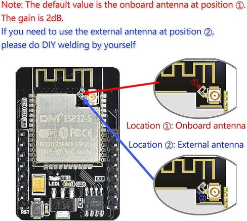 Aideepen ESP32-CAM W-BT Board ESP32-CAM-MB Typ-C إلى المنفذ التسلسلي CH-340G مع وحدة كاميرا OV2640 2MP وضع مزدوج يدعم NodeMCU 2 قطعة. in Kuwait