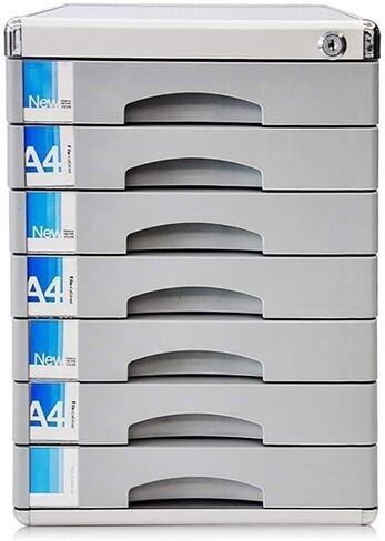 File Cabinet Lockable Data Office Storage Drawer Confidential Desktop Organizer Gray Aluminum in Saudi Arabia