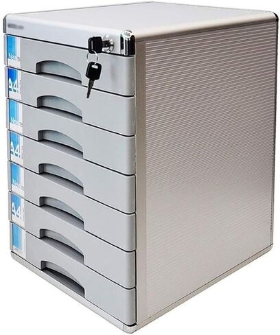 File Cabinet Lockable Data Office Storage Drawer Confidential Desktop Organizer Gray Aluminum in Saudi Arabia