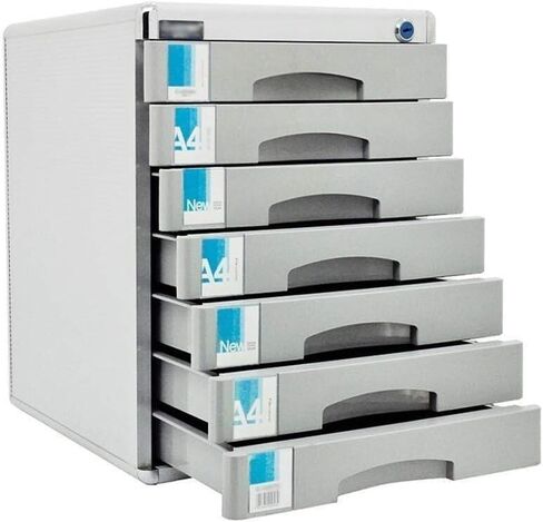 File Cabinet Lockable Data Office Storage Drawer Confidential Desktop Organizer Gray Aluminum in Saudi Arabia