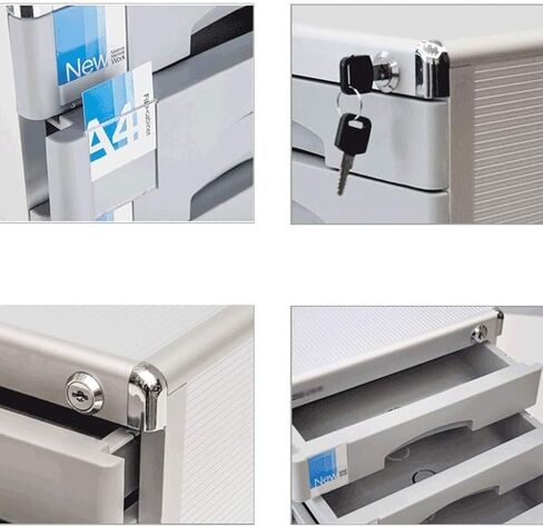File Cabinet Lockable Data Office Storage Drawer Confidential Desktop Organizer Gray Aluminum in Saudi Arabia