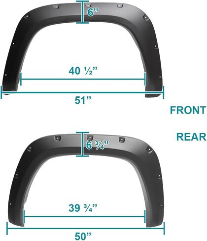 Spec-D Tuning 4PC Front + Rear Smooth Rivet Bolt On Pocket Style Fender Flares Compatible with 2022-2024 Toyota Tundra in Saudi Arabia