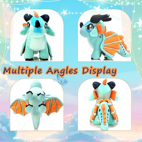 NTSPFU Wings of Fire Dragon Plush Toy - Fire Winged Dragon Plush Pillow - Rainwing Dragon Stuffed Animals - Cute Dragon Doll - Suitable Gifts for Children (Orange) in Saudi Arabia