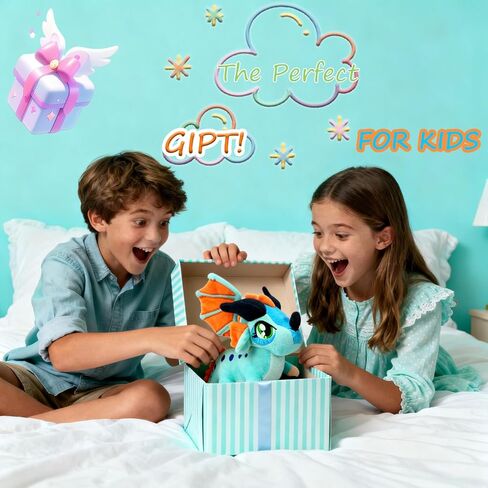 NTSPFU Wings of Fire Dragon Plush Toy - Fire Winged Dragon Plush Pillow - Rainwing Dragon Stuffed Animals - Cute Dragon Doll - Suitable Gifts for Children (Orange) in Saudi Arabia