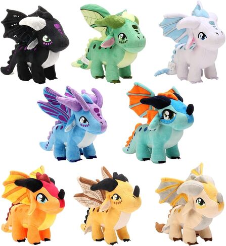 NTSPFU Wings of Fire Dragon Plush Toy - Fire Winged Dragon Plush Pillow - Rainwing Dragon Stuffed Animals - Cute Dragon Doll - Suitable Gifts for Children (Orange) in Saudi Arabia