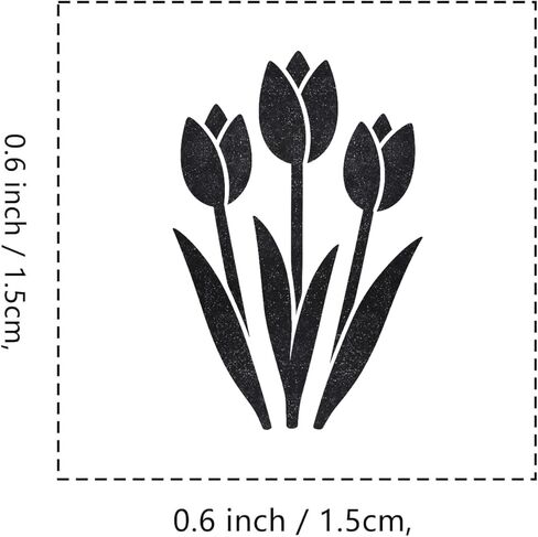 Tulips Flowers Rubber Stamp, 3/5 Inch Small Mini Stamp for Scrapbooking Card Making Planner in Saudi Arabia