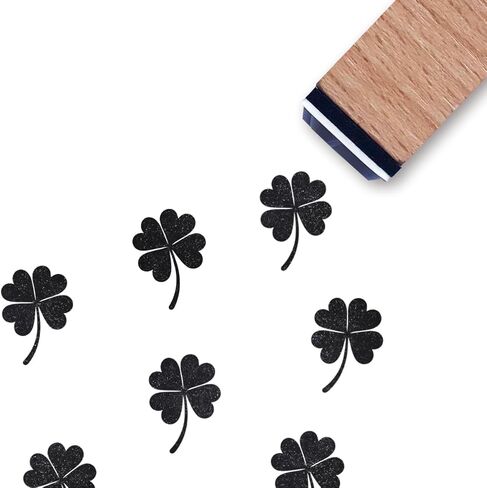 Four Leaves Clover Rubber Stamp, 3/5 Inch Small Mini Stamp for Scrapbooking Card Making Planner in Saudi Arabia