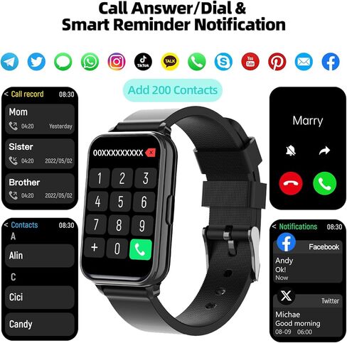 Bctemno Smart Watch Smart Watches for Women(Answer/Make Call), Watch for Men1.7 Smartwatch Fitness Tracker for Android and iOS Phones with Heart Rate Sleep Tracking, 28 Sport Modes, Blood Oxygen in Saudi Arabia