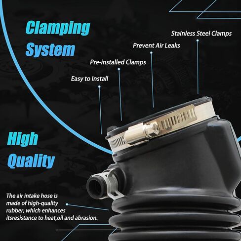17228-RYE-A10 Air Intake Hose Fit 2010-2013 for Acura MDX Base Sport Utility 4-Door 3.7L V6 GAS SOHC Naturally Aspirated J37A1,Engine Air Cleaner Intake Hose Duct Tube Boot with Clamps,17228RYEA10 in Saudi Arabia