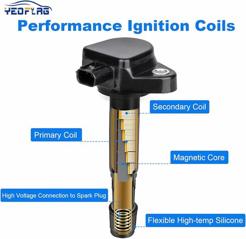 Ignition Coil Pack DG511 Pack of 8 Compatible With Ford 2005-2008 Mustang V8 4.6L Replacement for C1541 FD508 in Saudi Arabia