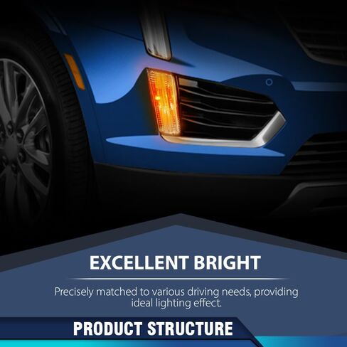 PIT66 مصباح إشارة الانعطاف الأمامي مصباح هالوجين مناسب لجانب الراكب الأيمن Cadillac XT5 (الطراز الفرعي: Base، Luxury، Platinum، Premium Luxury) 2017 2018 2019 84496126، GM2531136 عدسة كهرمانية بيضاء in Saudi Arabia