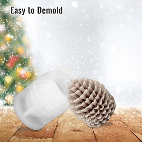 1 Pcs Christmas Candle Molds Christmas Resin Molds 3D Tree Shape Type B with 20 Gold Color 0.55in Bells for Party DIY Craft, Table Home Decor Supplies, Homemade Soap in Kuwait