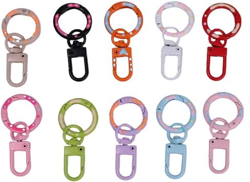 3PCS الأزياء دونات المفاتيح الملونة جراد البحر المشبك الربيع مشبك كيرينغ DIY مجوهرات صنع الملحقات in Saudi Arabia