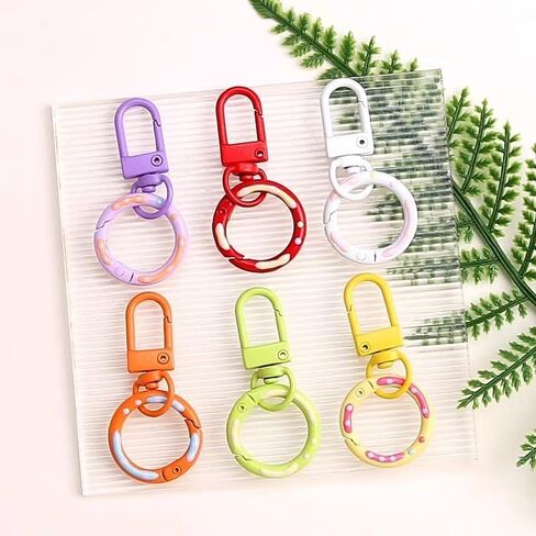 3PCS الأزياء دونات المفاتيح الملونة جراد البحر المشبك الربيع مشبك كيرينغ DIY مجوهرات صنع الملحقات in Saudi Arabia