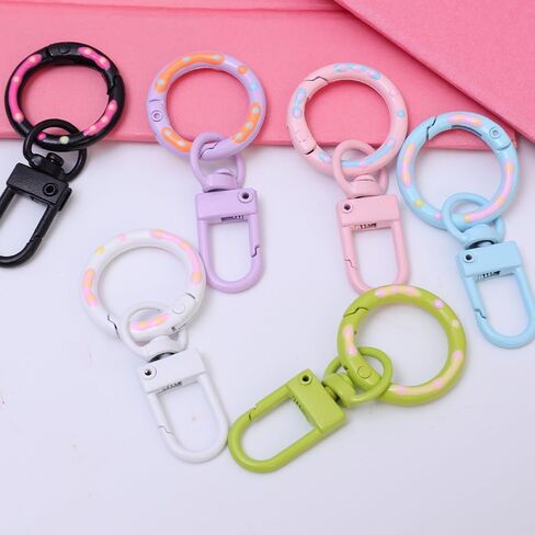 3PCS الأزياء دونات المفاتيح الملونة جراد البحر المشبك الربيع مشبك كيرينغ DIY مجوهرات صنع الملحقات in Saudi Arabia