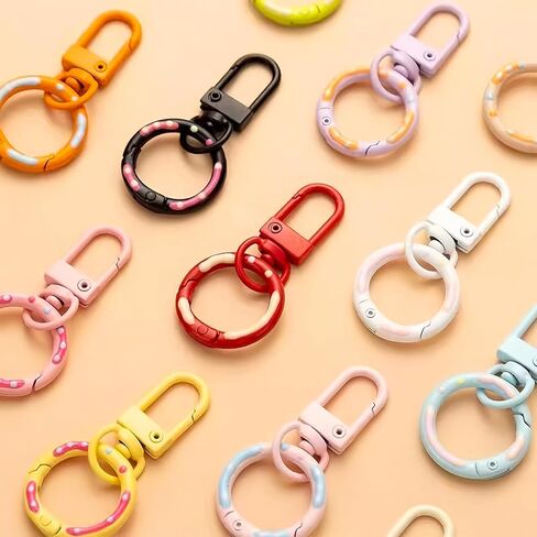 3PCS الأزياء دونات المفاتيح الملونة جراد البحر المشبك الربيع مشبك كيرينغ DIY مجوهرات صنع الملحقات in Saudi Arabia