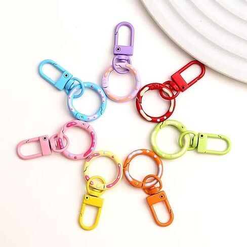 3PCS الأزياء دونات المفاتيح الملونة جراد البحر المشبك الربيع مشبك كيرينغ DIY مجوهرات صنع الملحقات in Saudi Arabia