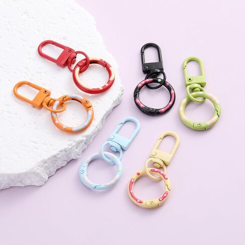 3PCS الأزياء دونات المفاتيح الملونة جراد البحر المشبك الربيع مشبك كيرينغ DIY مجوهرات صنع الملحقات in Saudi Arabia
