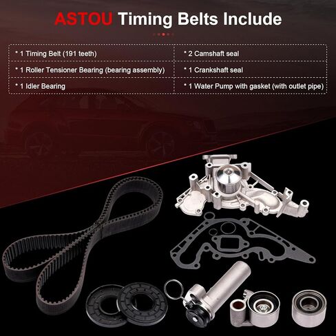 Timing Belt Kit w/Water Pump Fit for Toyota for Land Cruiser 4.7L 1998-2007 for Toyota for Tundra 4.7L 2000-2009 for Lexus for GS400 4.0L 1998-2000 Replace Timing Belt OEM - TS26298 in Saudi Arabia
