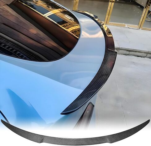 سبويلر خلفي من ألياف الكربون مع شريط لـ 2020 2021 2022 2023 2024 2025 Tesla Model Y الخلفي الجذع الشفة جناح سبويلر رياضي مضاف على طقم هيكل بديل MV Style ABS بلاستيك in Saudi Arabia