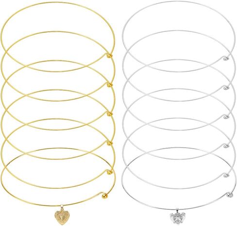 UNICRAFTALE 6Pcs 2 Colors 5.71 inch Wire Wrap Collar Necklaces for Women Golden Choker Necklaces Platinum Open Choker Necklace Metal Plain Chocker Collar Necklace for DIY Jewelry Making in Saudi Arabia