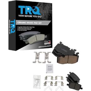 TRQ Front and Rear Brake Pad Set Ceramic Hardware Compatible with 2019 Cadillac CT6 in Kuwait