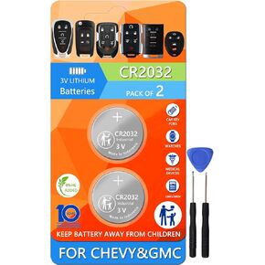 Key Fob Replacement Batteries for Chevy & GMC (Silverado Equinox Malibu Traverse Cruze Sierra Acadia Terrain Colorado Impala Trax Camaro Tahoe Yukon Trailblazer) Remote Key (2-Pack) (Check Fit Guide) in Kuwait