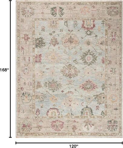 SAFAVIEH Samarkand Collection 6' x 9' Light Blue / Sage SRK163L Hand-Knotted Traditional Oriental Premium Wool Area Rug in Saudi Arabia