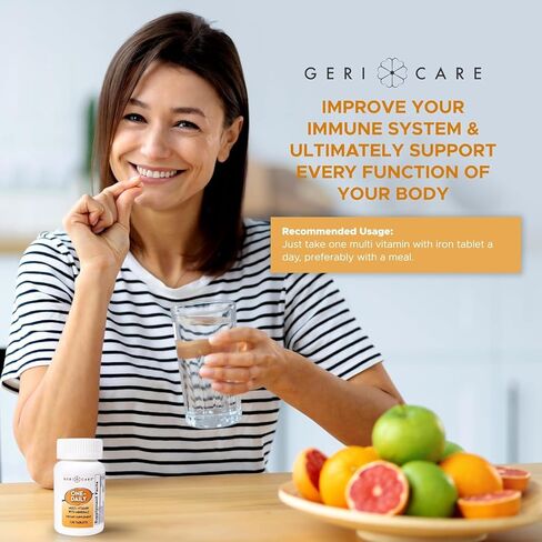 أقراص GeriCare متعددة الفيتامينات والمعادن يوميًا، أقراص المكملات الغذائية (100 قرص (عبوة من 1)) in Kuwait