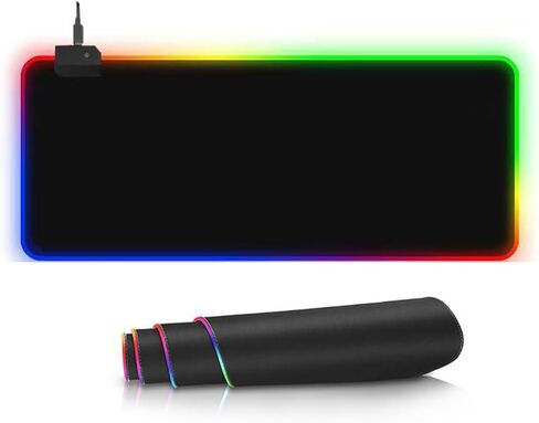 لوحة ماوس للألعاب RGB، 31.5 × 11.8 بوصة، حصيرة ماوس كبيرة الحجم، إضاءة LED فائقة السطوع ولوحة ماوس ممتدة كبيرة وناعمة مع 14 وضع إضاءة، مثالية للألعاب أو العمل - أسود كلاسيكي in Saudi Arabia