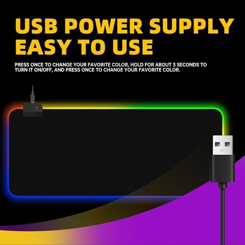 لوحة ماوس للألعاب RGB، 31.5 × 11.8 بوصة، حصيرة ماوس كبيرة الحجم، إضاءة LED فائقة السطوع ولوحة ماوس ممتدة كبيرة وناعمة مع 14 وضع إضاءة، مثالية للألعاب أو العمل - أسود كلاسيكي in Saudi Arabia