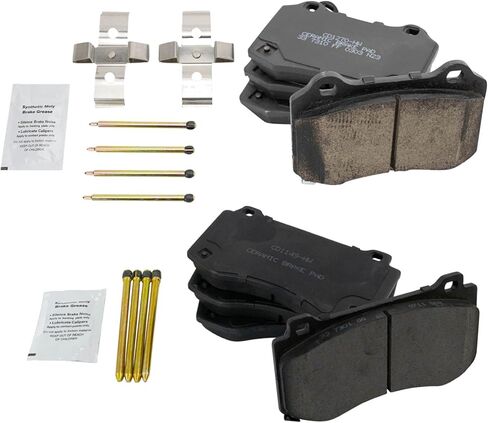 Front and Rear Brake Pad Set Ceramic Hardware Compatible with 2005-2014 Chrysler 300 2006-2008 Magnum 2006-2018 Dodge Charger 2008-2018 Challenger 2006-2010 Jeep Grand Cherokee in Saudi Arabia