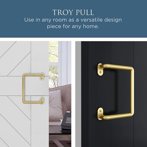 National Hardware N700-103 Interior Sliding Barn Door Hardware Troy Pull, 8 in, Matte Black in Kuwait