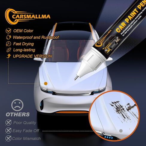 QAB لؤلؤة بيضاء ثلاثية الطبقات طلاء السيارة لنيسان، لون دقيق لطلاء السيارة إصلاح الخدوش طقم أقلام إصلاح سريع وسهل لرقائق السيارة وخدوش السيارات in Kuwait
