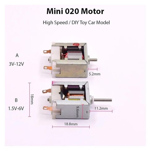 مايكرو ميني 18 مللي متر 020 محرك مربع عاري تيار مستمر 2.4 فولت 3 فولت 3.7 فولت 5 فولت 6 فولت 9 فولت 12 فولت محرك عالي السرعة (محرك) in Kuwait