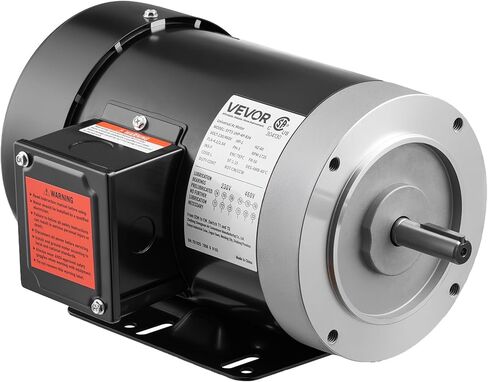 محرك كهربائي VEVOR 1 HP، محرك ضاغط هواء 1725 دورة في الدقيقة، دوران CW/CCW، قطر العمود 5/8 بوصة، طول العمود 1.88 بوصة، عزم الدوران 4.1 نيوتن متر، ثلاثي الطور، تبريد TEFC، 230 فولت/460 فولت، إطار 56C in Kuwait