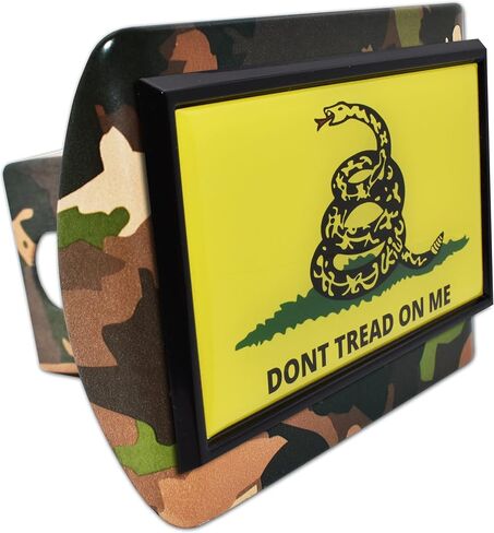 لوحة كهربائية لا تخطو على Me Gadsden Flag جميع غطاء وصلة الجر المعدني الأسود للشاحنات وسيارات الدفع الرباعي | يناسب أجهزة استقبال وصلة المقطورة القياسية مقاس 2 بوصة | مقاومة ممتازة للطقس in Saudi Arabia