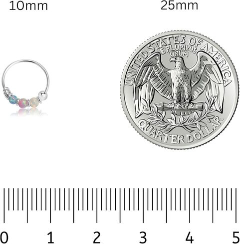 925 Sterling Silver VERY SMALL 10MM White & Purple Opal Hoop Earring - SINGLE Hoop for ONE ear - for Helix, Cartilage, 2nd Ear Piercing | Handmade by MiYa Jewelry Creations in Saudi Arabia