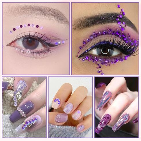 9000 Pcs Pearls and Jelly Resin Rhinestones for Crafting Mix Size 3/4/5/6/8mm Purple Half Pearl and Jelly Rhinestones Bedazzling Gems for DIY Crafts in Saudi Arabia