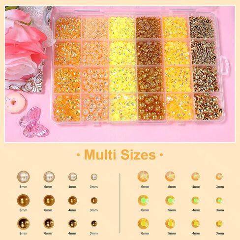 9000 Pcs Pearls and Jelly Resin Rhinestones for Crafting Mix Size 3/4/5/6/8mm Purple Half Pearl and Jelly Rhinestones Bedazzling Gems for DIY Crafts in Saudi Arabia