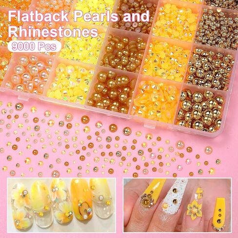 9000 Pcs Pearls and Jelly Resin Rhinestones for Crafting Mix Size 3/4/5/6/8mm Purple Half Pearl and Jelly Rhinestones Bedazzling Gems for DIY Crafts in Saudi Arabia