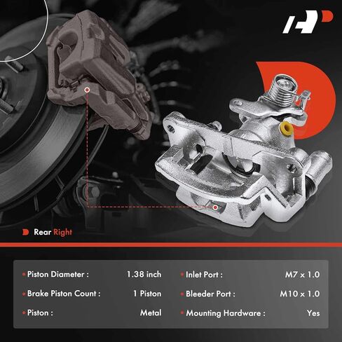 A-Premium Disc Brake Caliper Assembly with Bracket Compatible with Select Toyota Models - Toyota Corolla 1985 1986 1987, 1.6L, RWD - Rear Left Driver Side in Saudi Arabia