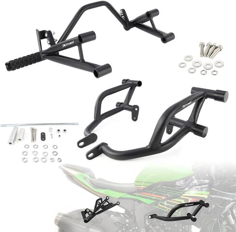 قفص تحطم Xitomer + قفص فرعي متوافق مع Ninja ZX-6R ZX636 2009-2025، واقي محرك حيلة وقفص فرعي مع أوتاد للقدم، شريط تحطم الدراجة النارية، شريط الطريق السريع، مساند القدم الخلفية in Saudi Arabia