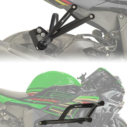قفص تحطم Xitomer + قفص فرعي متوافق مع Ninja ZX-6R ZX636 2009-2025، واقي محرك حيلة وقفص فرعي مع أوتاد للقدم، شريط تحطم الدراجة النارية، شريط الطريق السريع، مساند القدم الخلفية in Saudi Arabia
