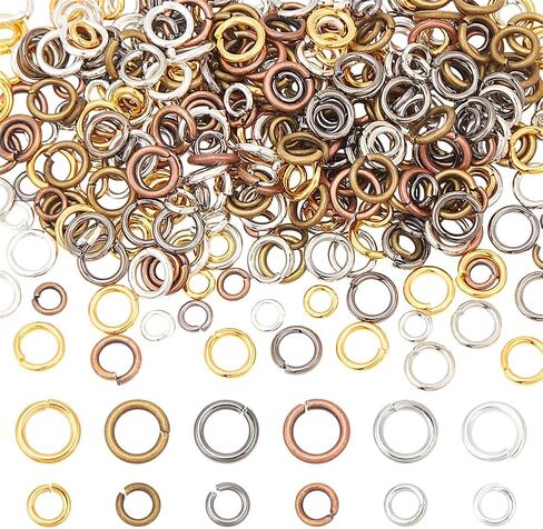 360Pcs 6 Colors 2 Sizes Brass Open Jump Rings 4mm 6mm Unsoldered O Ring Connectors Assorted Jewelry Making Jump Rings for Keychains Necklace Repair and DIY Crafts Gifts, Mixed Colors in Saudi Arabia