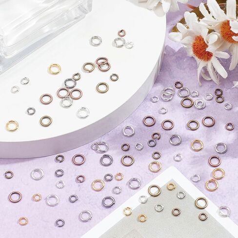 360Pcs 6 Colors 2 Sizes Brass Open Jump Rings 4mm 6mm Unsoldered O Ring Connectors Assorted Jewelry Making Jump Rings for Keychains Necklace Repair and DIY Crafts Gifts, Mixed Colors in Saudi Arabia