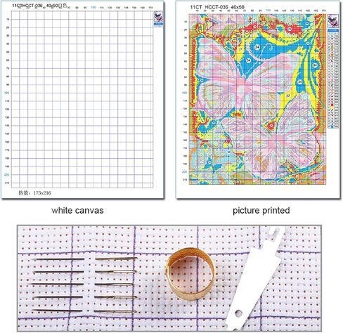 Redxing Stamped Cross Stitch Kits Full Range of Embroidery Starter Kits- Needlepoint Counted Cross Stitch Kits for Beginner Adults 11CT Printed Embroidery Kit-New York Street Scene 18x18 inchs in Saudi Arabia