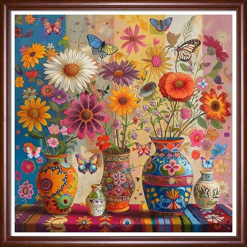 Redxing Stamped Cross Stitch Kits Full Range of Embroidery Starter Kits- Needlepoint Counted Cross Stitch Kits for Beginner Adults 11CT Printed Embroidery Kit-New York Street Scene 18x18 inchs in Saudi Arabia