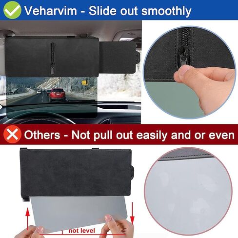 Polarized Sun Visor Extender for Car, UV400 Sun Visor Extension with Polarized Glare Protection and Side Sunshade, Anti-Glare Visor for Clearer Vision and Safe Driving -Driver Side in Saudi Arabia