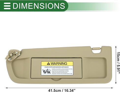 Motoforti الجانب الأيسر للسائق حاجب من الشمس للسيارة Honda Civic 2006-2008 No.83280-SNA-A01ZB نسيج زجاجي بلاستيكي كاكي كتلة ضوء الشمس in Saudi Arabia